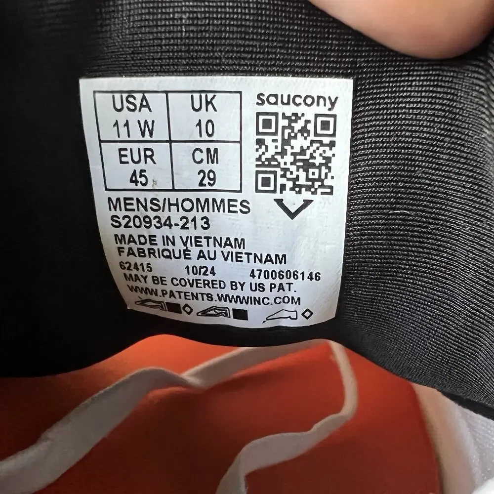Saucony Hurricane 24 Max Cushion White Gray Men’s 11 W Running Shoes Sneakers